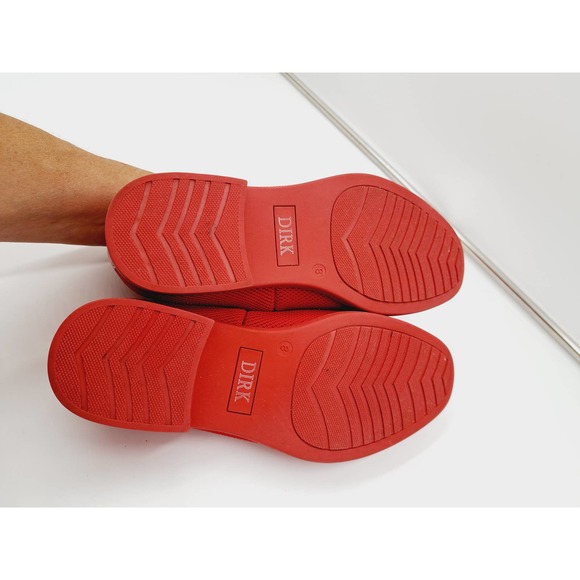 Dirk Red Mens Mesh Comfort Slip On Dress Casual Prom Dance Non Slip Loafers 8 - Picture 6 of 9